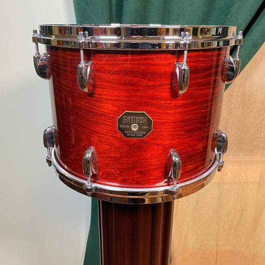 1970s Gretsch 10x14 Stop Sign Badge Tom Drum Rosewood Lacquer
