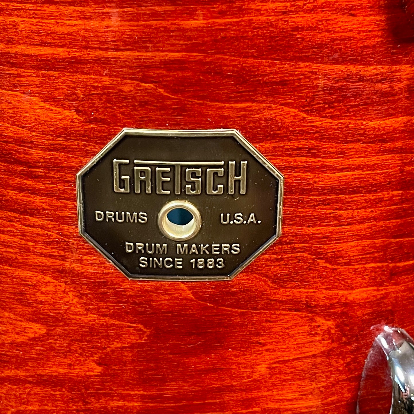 1970s Gretsch 10x14 Stop Sign Badge Tom Drum Rosewood Lacquer