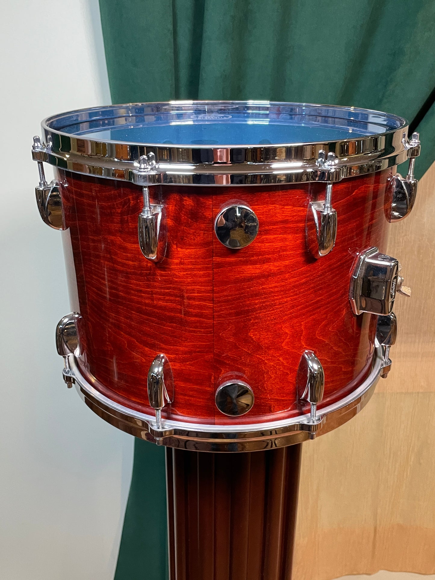 1970s Gretsch 10x14 Stop Sign Badge Tom Drum Rosewood Lacquer