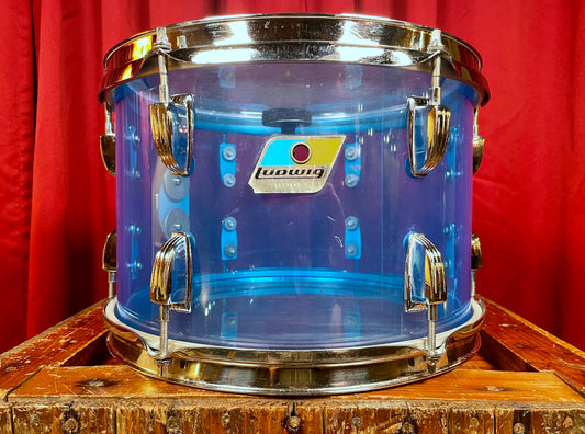 1970s Ludwig 8x12 Vistalite Tom Drum Blue