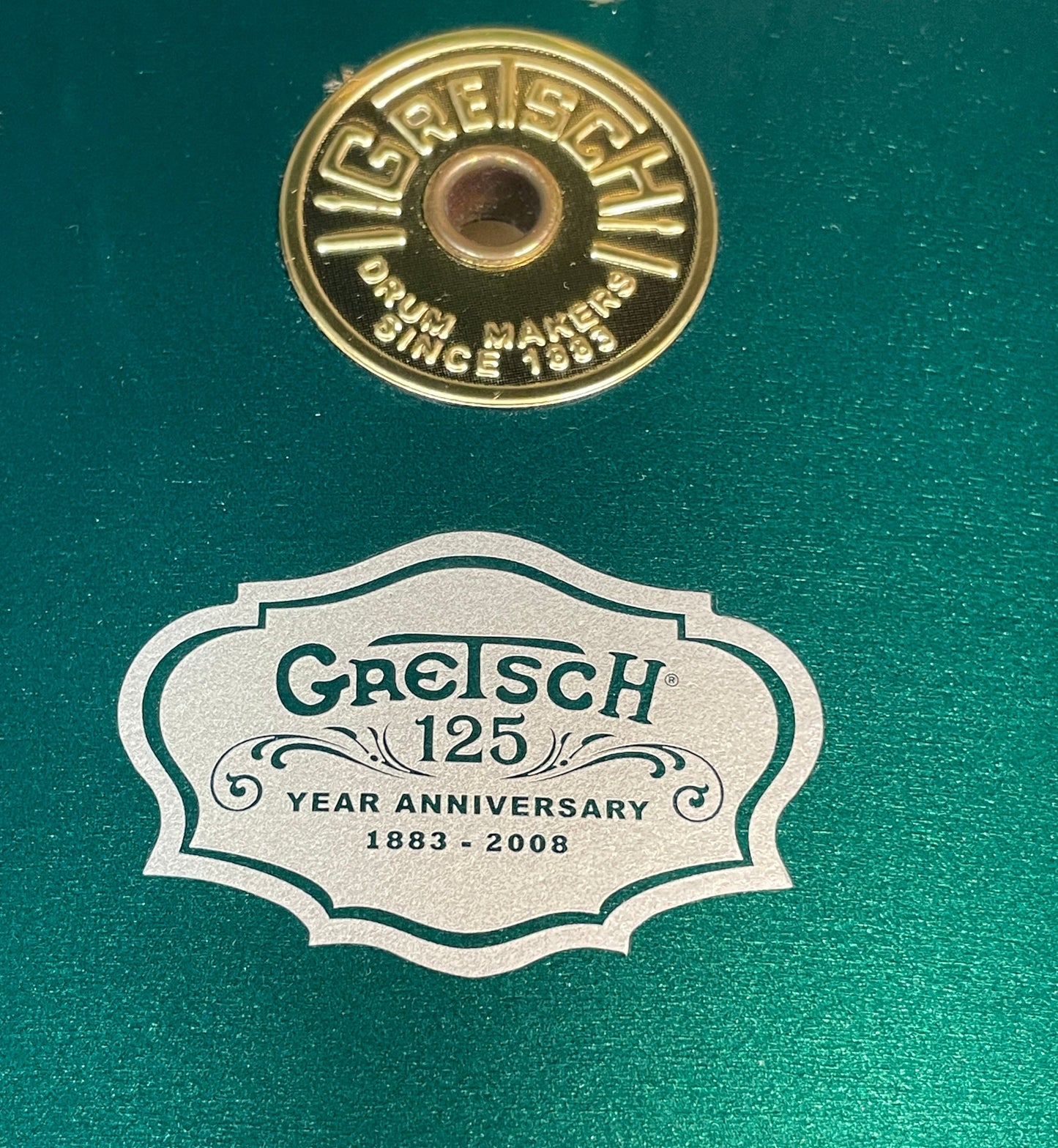 NOS Gretsch USA 125th Anniversary Progressive Bop Drum Set Cadillac Green Gold Hardware 18/12/14 4.5x14 Snare
