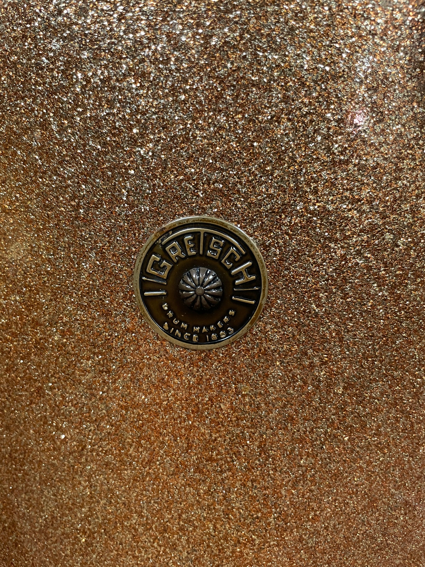 1960s Gretsch 16x16 Floor Tom Drum Champagne Sparkle Round Badge