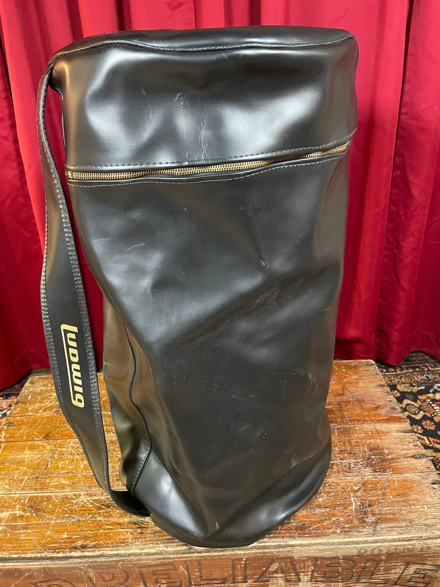 1970s Ludwig Dura-Hyde Canister Throne Drum Bag No. 286 Naugahyde Leatherette