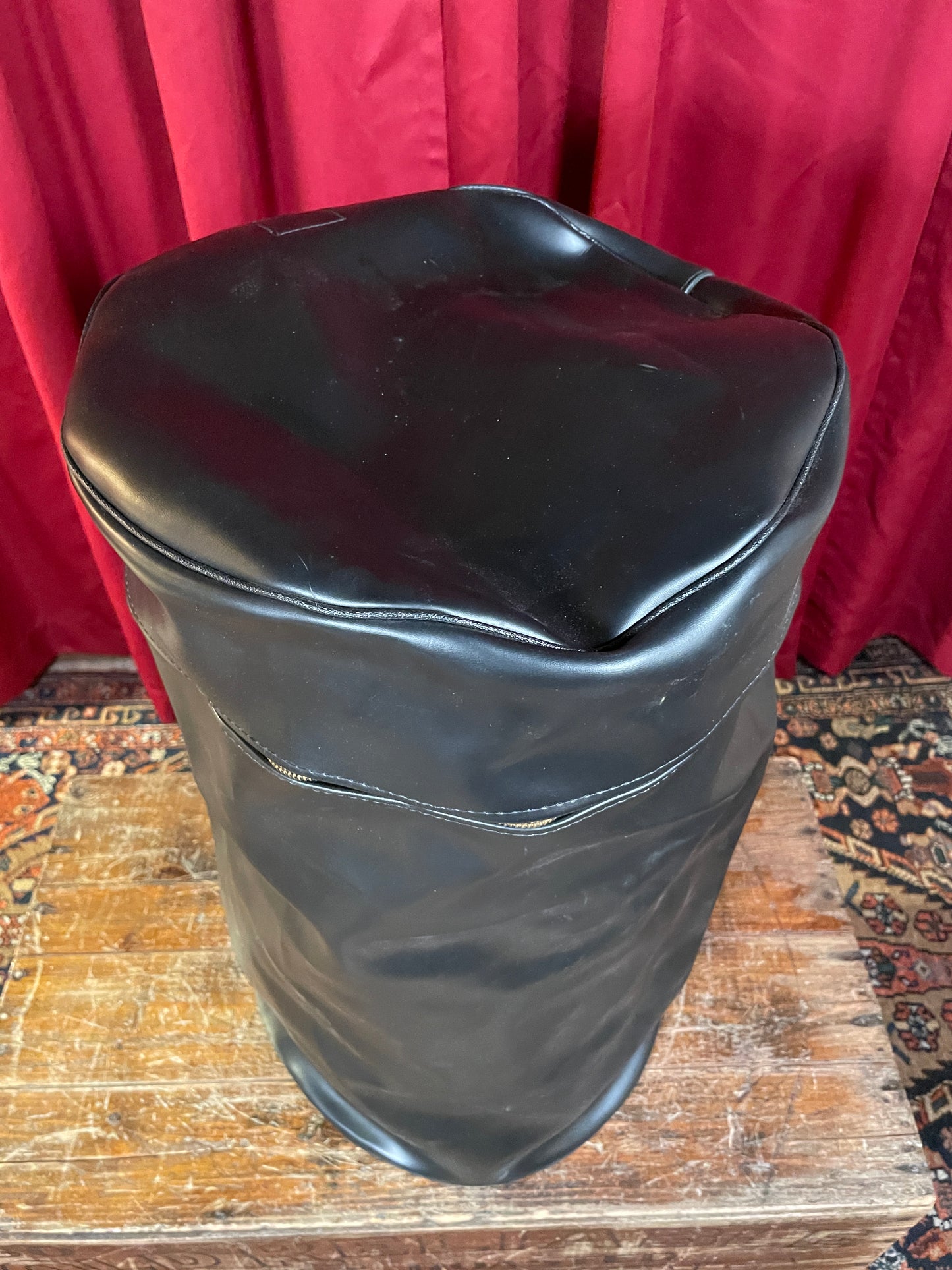 1970s Ludwig Dura-Hyde Canister Throne Drum Bag No. 286 Naugahyde Leatherette