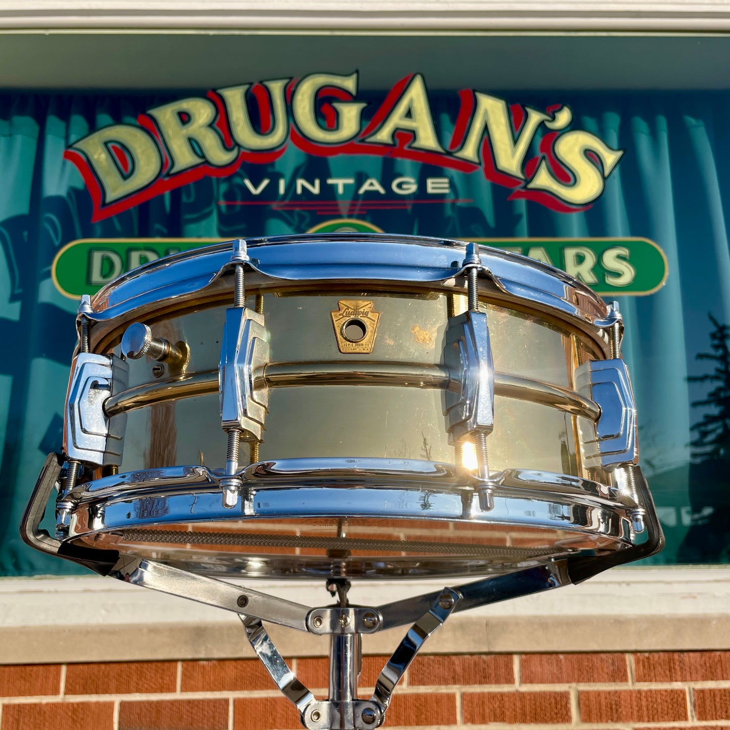 Zoro's 1960 Ludwig Super-Ludwig 5x14 Rare No. 401 Lacquered Brass Pre-Serial Supraphonic Snare Drum