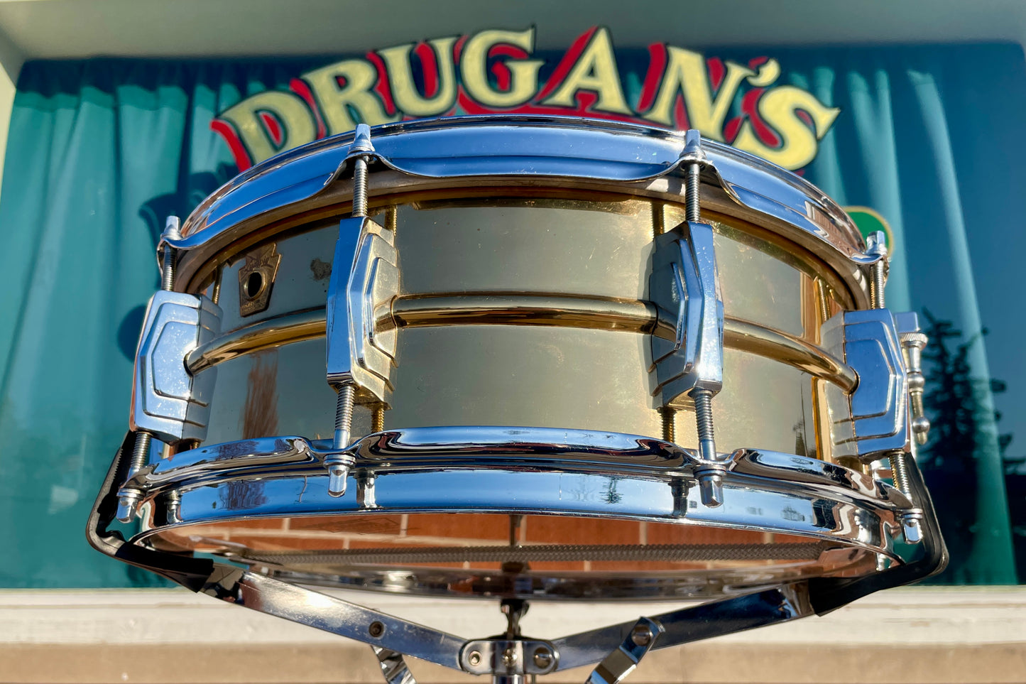 Zoro's 1960 Ludwig Super-Ludwig 5x14 Rare No. 401 Lacquered Brass Pre-Serial Supraphonic Snare Drum