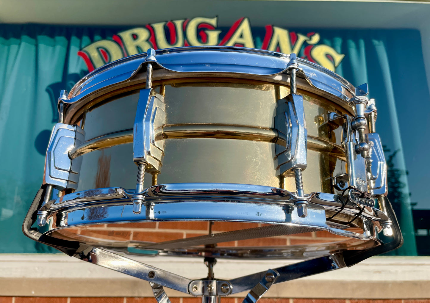 Zoro's 1960 Ludwig Super-Ludwig 5x14 Rare No. 401 Lacquered Brass Pre-Serial Supraphonic Snare Drum