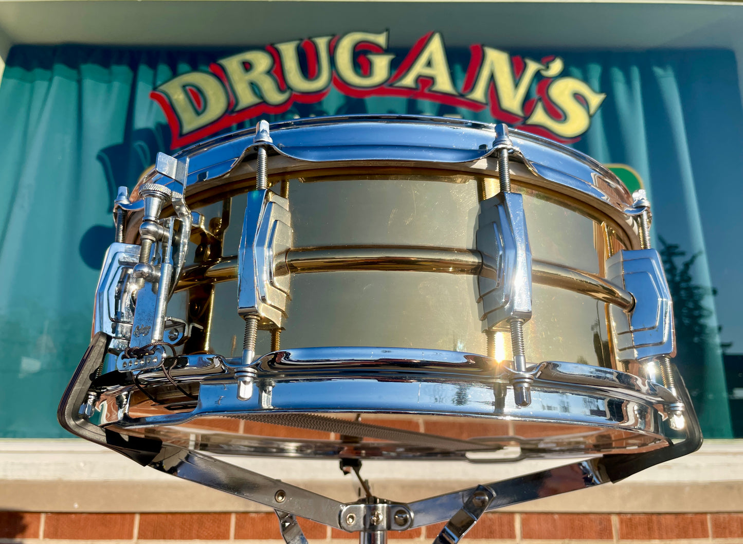 Zoro's 1960 Ludwig Super-Ludwig 5x14 Rare No. 401 Lacquered Brass Pre-Serial Supraphonic Snare Drum