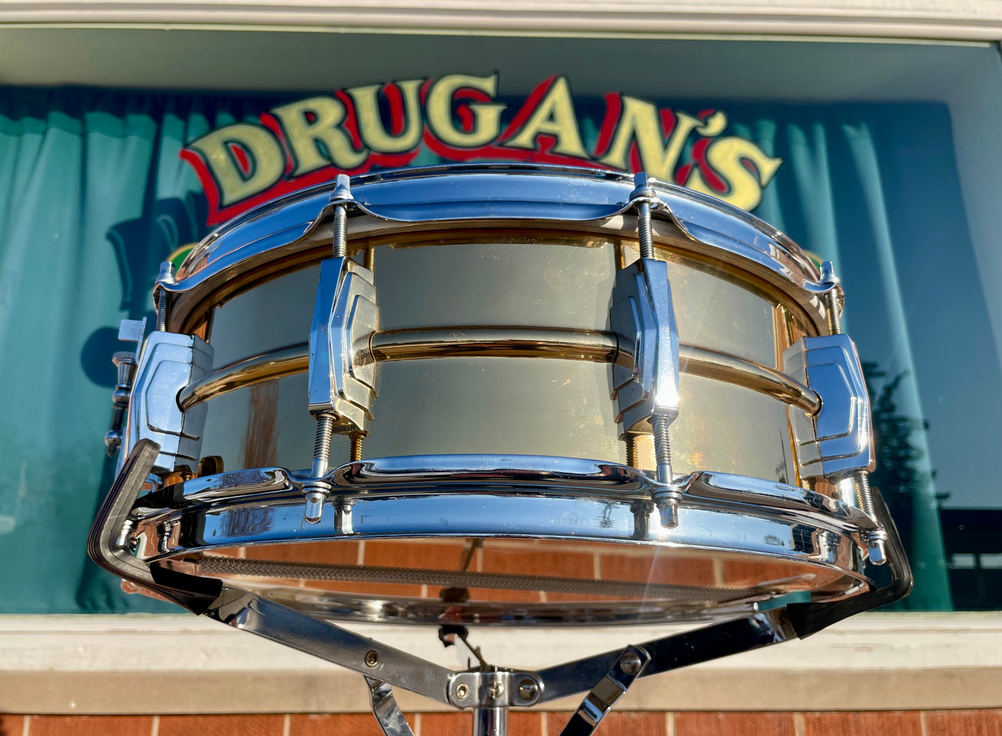Zoro's 1960 Ludwig Super-Ludwig 5x14 Rare No. 401 Lacquered Brass Pre-Serial Supraphonic Snare Drum