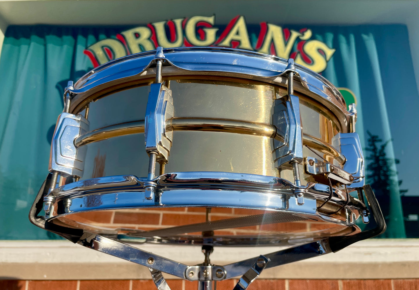 Zoro's 1960 Ludwig Super-Ludwig 5x14 Rare No. 401 Lacquered Brass Pre-Serial Supraphonic Snare Drum