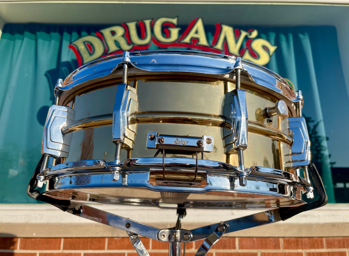 Zoro's 1960 Ludwig Super-Ludwig 5x14 Rare No. 401 Lacquered Brass Pre-Serial Supraphonic Snare Drum