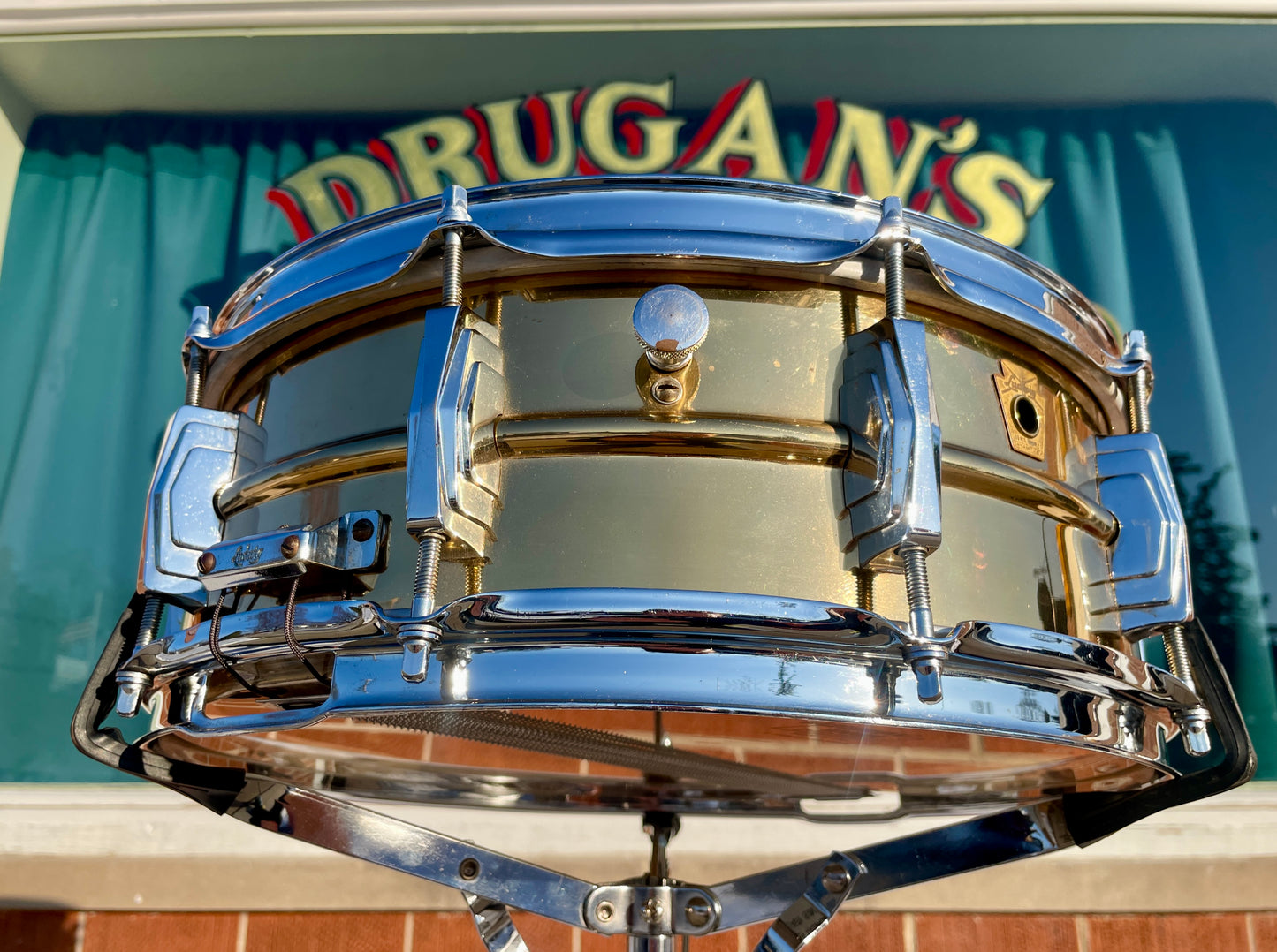 Zoro's 1960 Ludwig Super-Ludwig 5x14 Rare No. 401 Lacquered Brass Pre-Serial Supraphonic Snare Drum