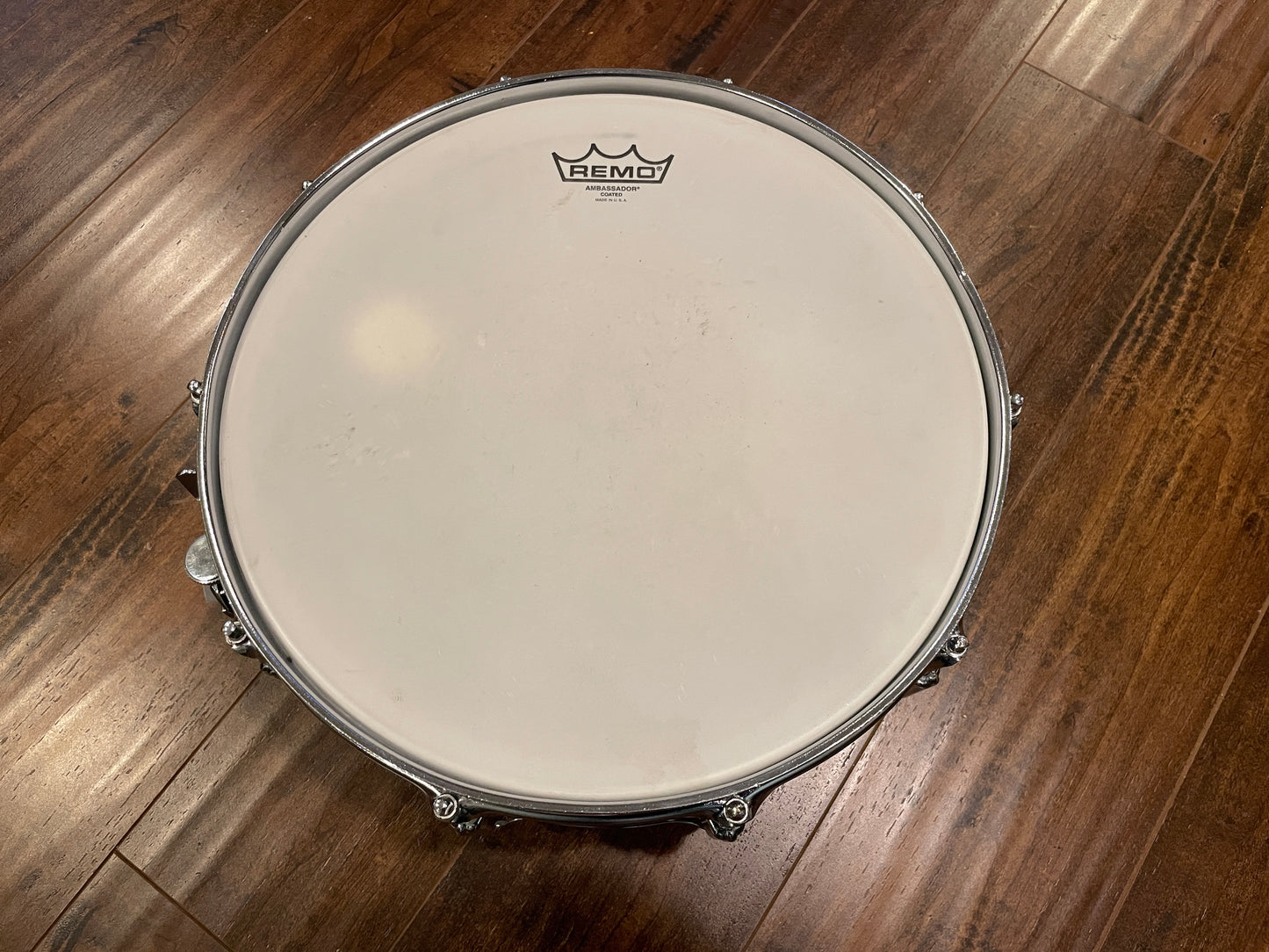 1970s Rogers 6.5x14 Chrome Over Brass Dynasonic Snare Drum