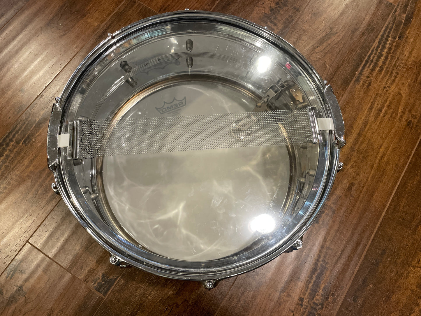 1970s Rogers 6.5x14 Chrome Over Brass Dynasonic Snare Drum