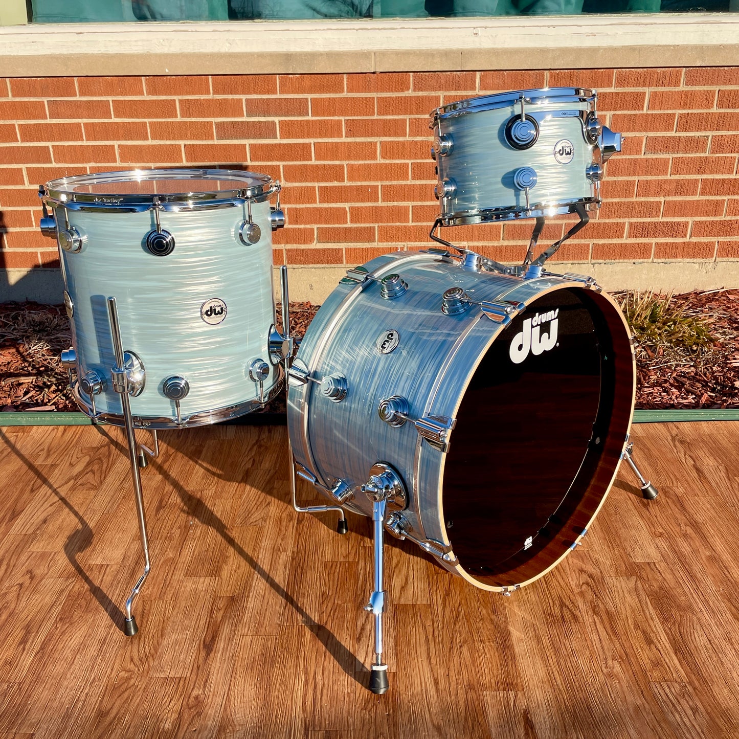 DW Collector's Series Maple/Mahogany 3-Piece Drum Set Pale Blue Oyster 12x20/8x12/14x14 Drum Workshop