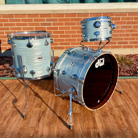 DW Collector's Series Maple/Mahogany 3-Piece Drum Set Pale Blue Oyster 12x20/8x12/14x14 Drum Workshop