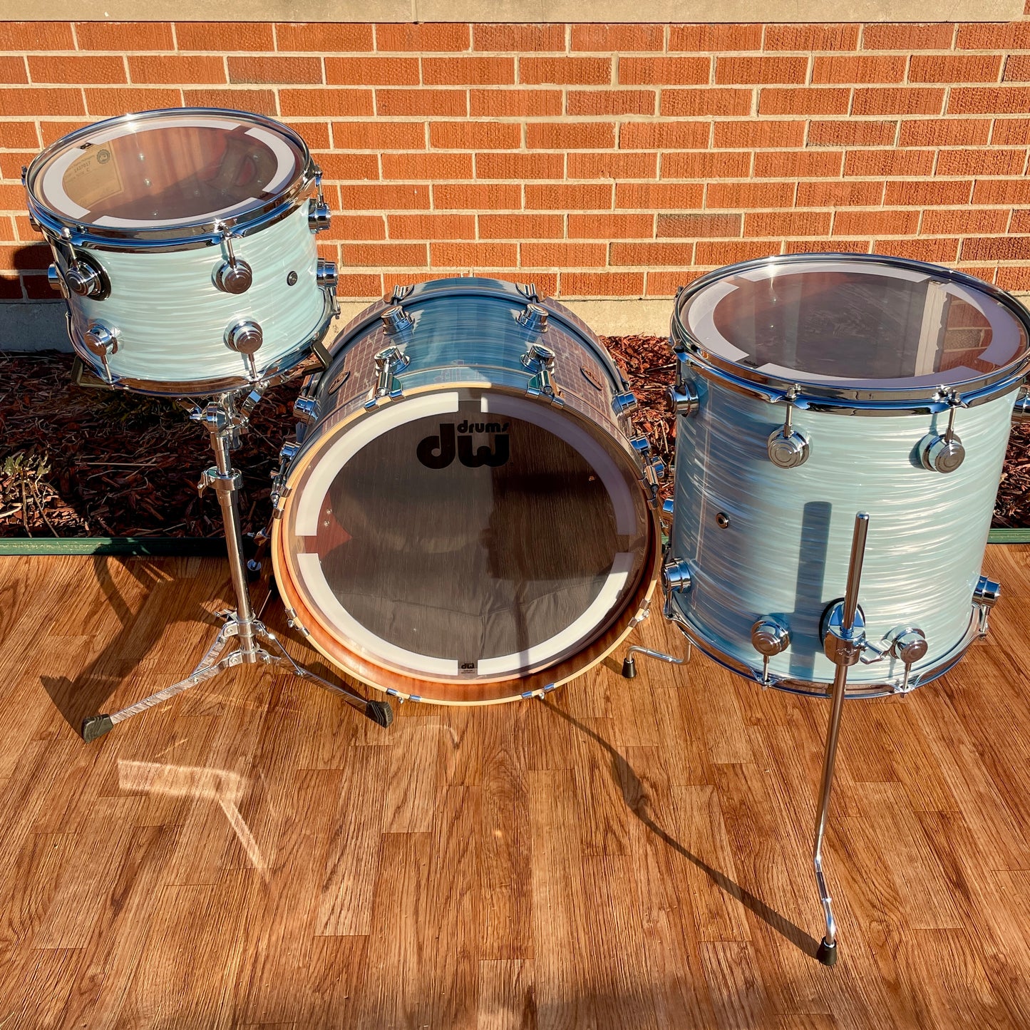 DW Collector's Series Maple/Mahogany 3-Piece Drum Set Pale Blue Oyster 12x20/8x12/14x14 Drum Workshop