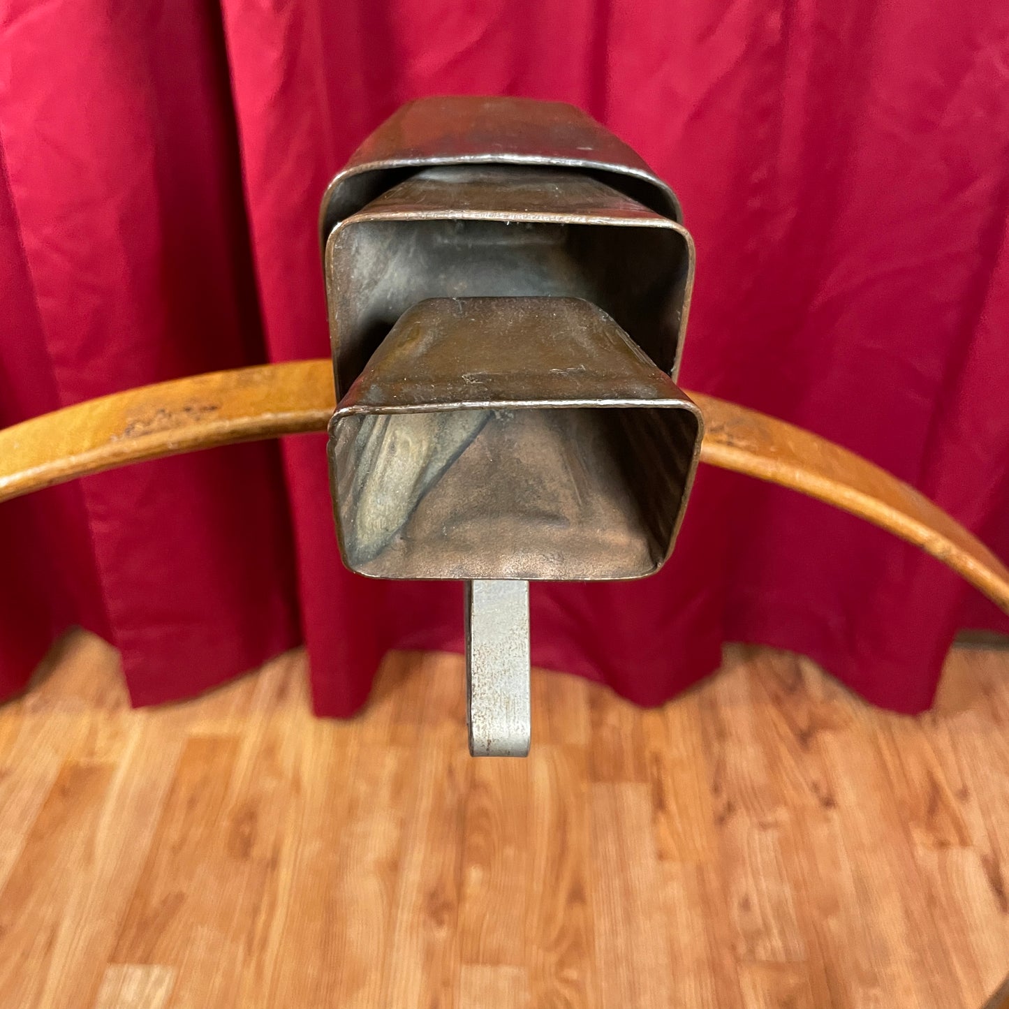 Vintage 1920s Set of 3 Tuned Cow Bells Ludwig Leedy Tri-Bell Trap Set