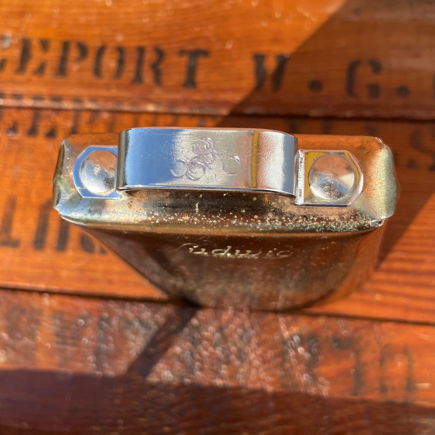 1960s Ludwig 5" Golden Tone No. 129 Cow Bell w/ Cowbell Holder No. 133 Script Logo