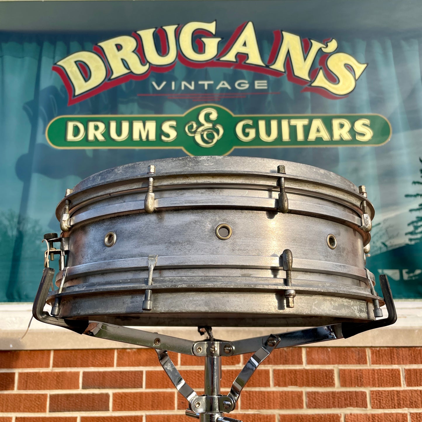 1920s Slingerland Eugene Geisler Cast Aluminum 4.5x14 Snare Drum