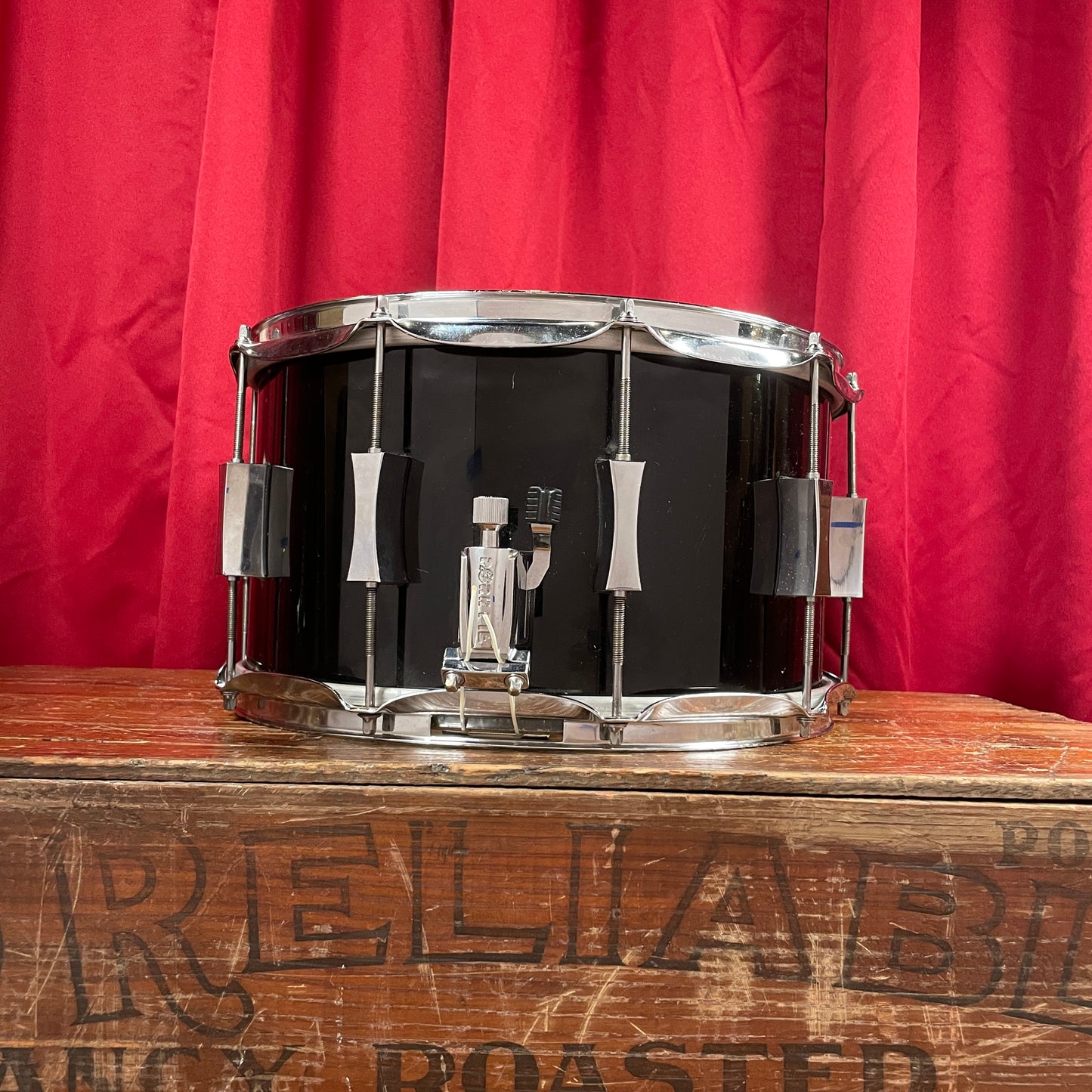 Pork Pie 8X14 Maple/Oak Snare Drum High Gloss Black 2011