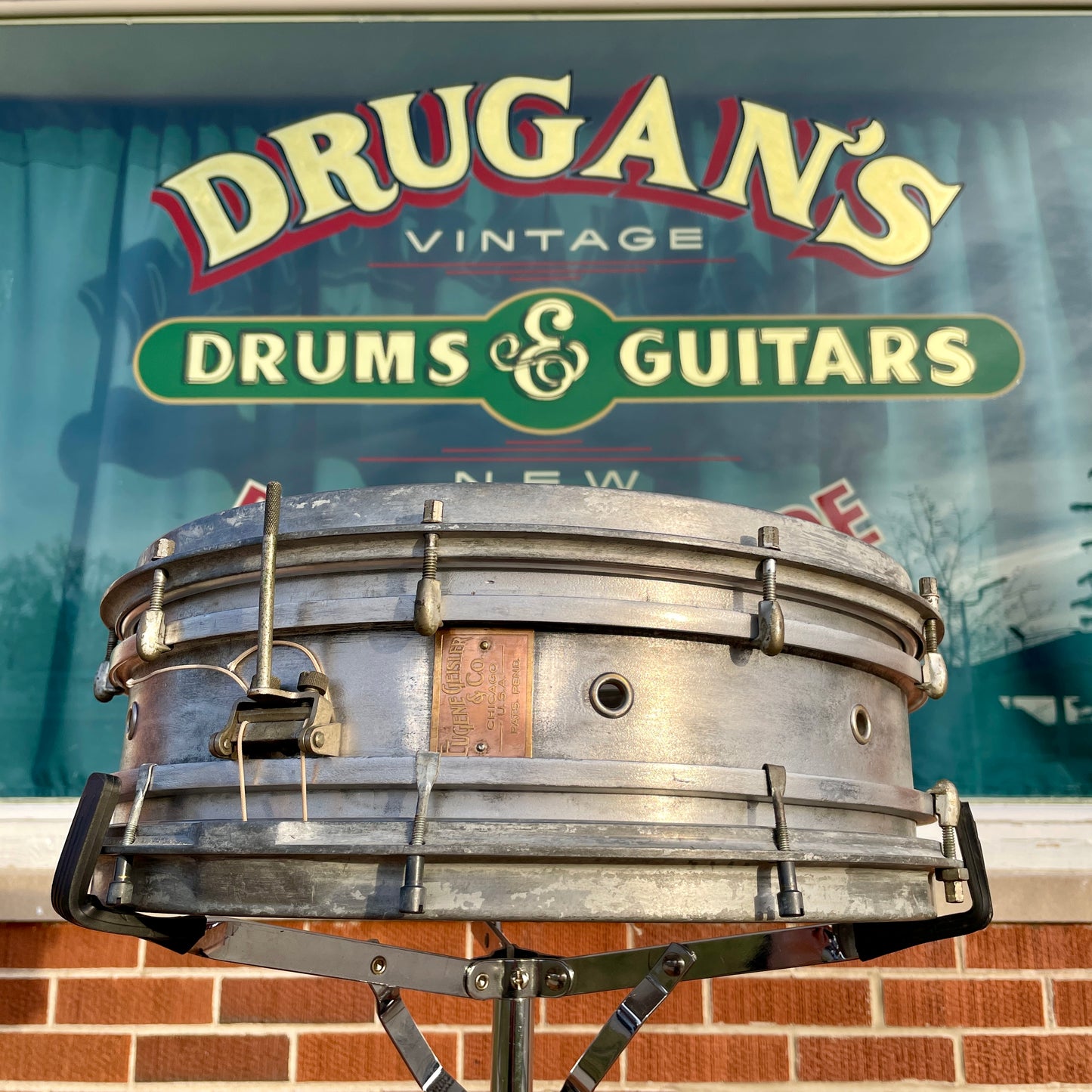 1920s Slingerland Eugene Geisler Cast Aluminum 4.5x14 Snare Drum