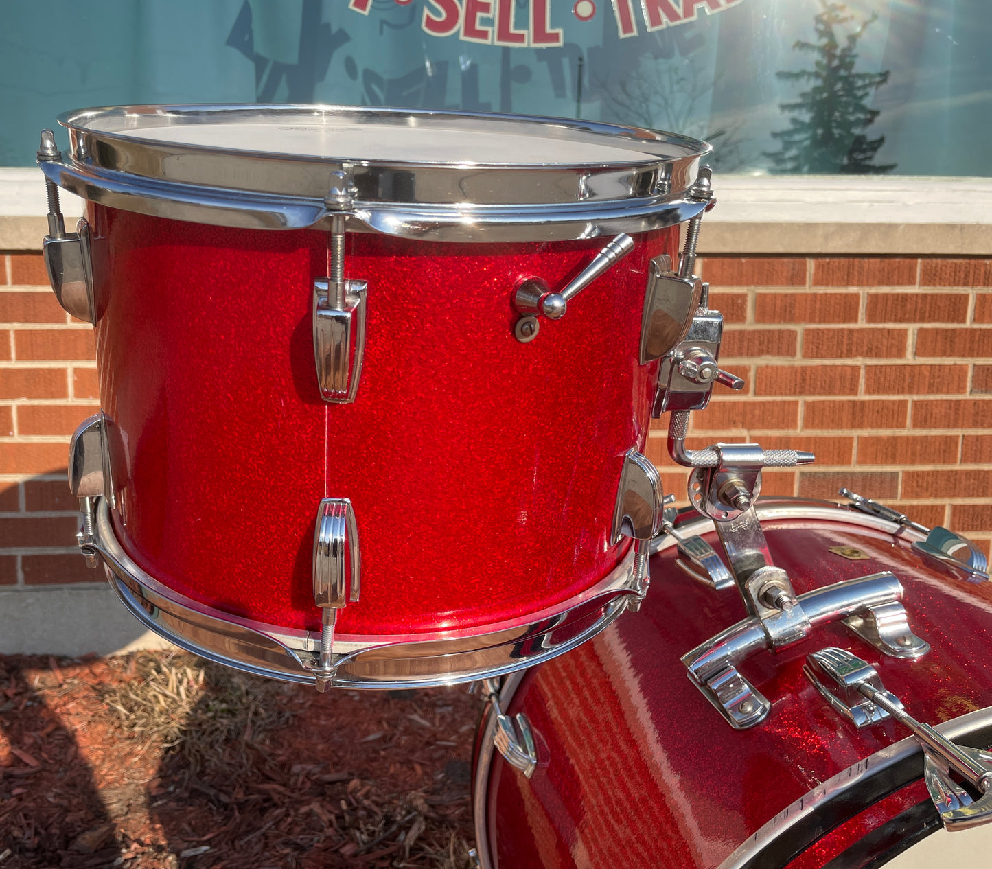 1960s Ludwig Downbeat Drum Set Red Sparkle 20/12/14