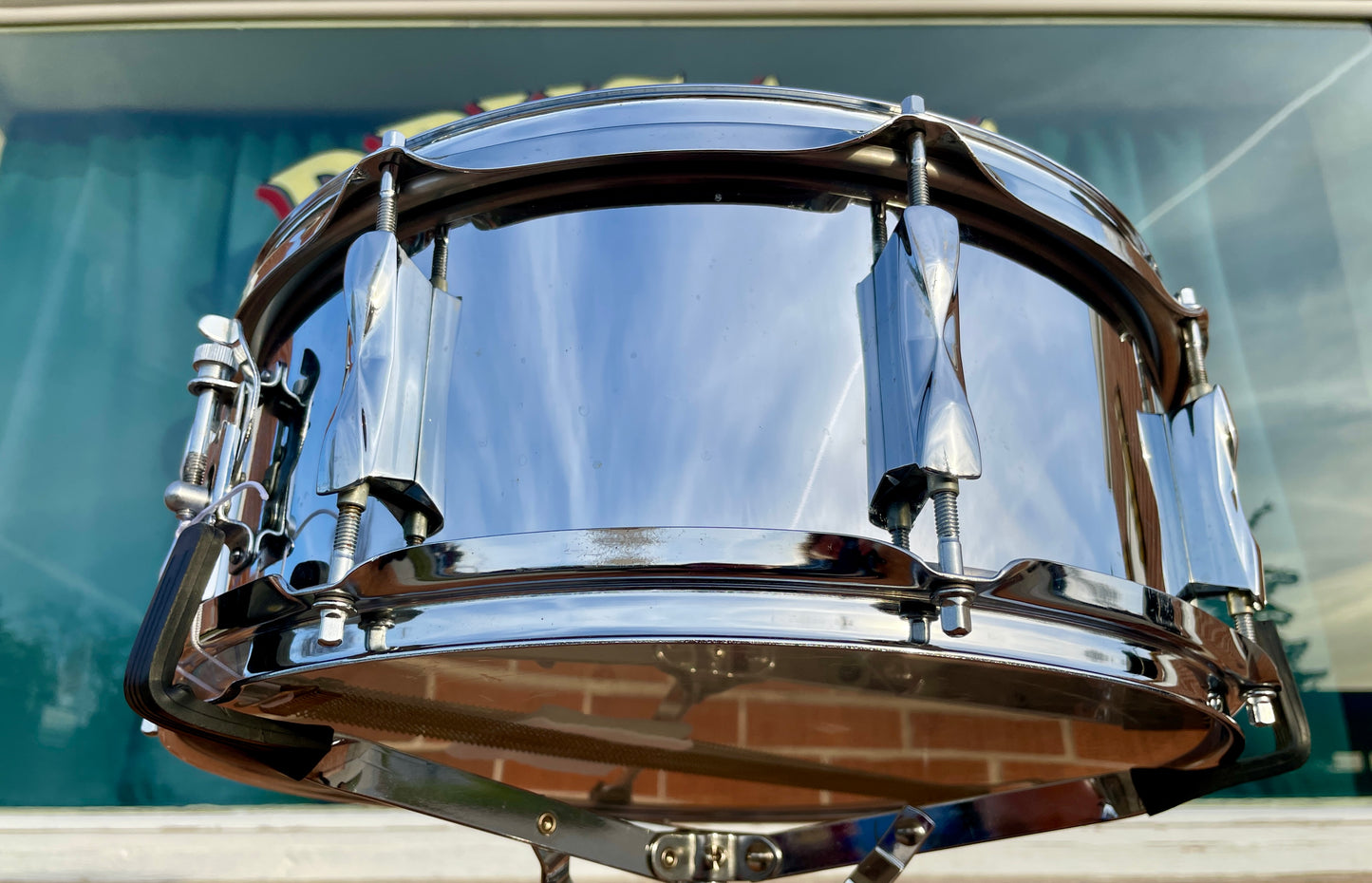 1970s Premier 5.5x14 Model 1005 Snare Drum Chrome Over Steel Made in England