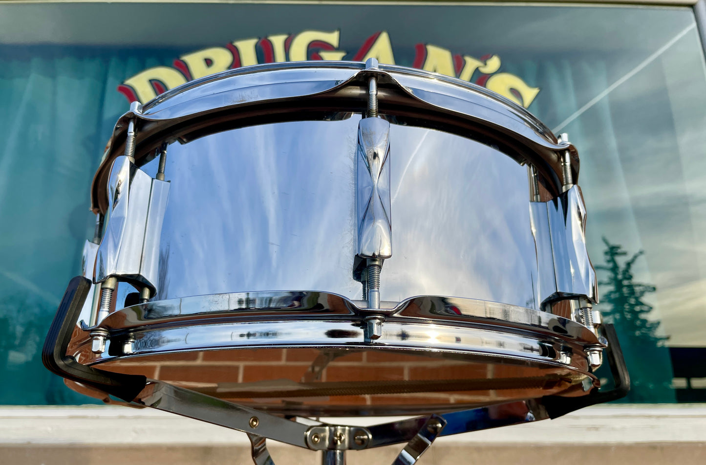1970s Premier 5.5x14 Model 1005 Snare Drum Chrome Over Steel Made in England