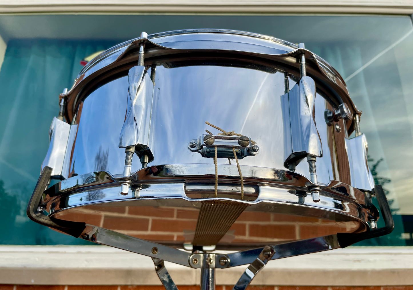 1970s Premier 5.5x14 Model 1005 Snare Drum Chrome Over Steel Made in England