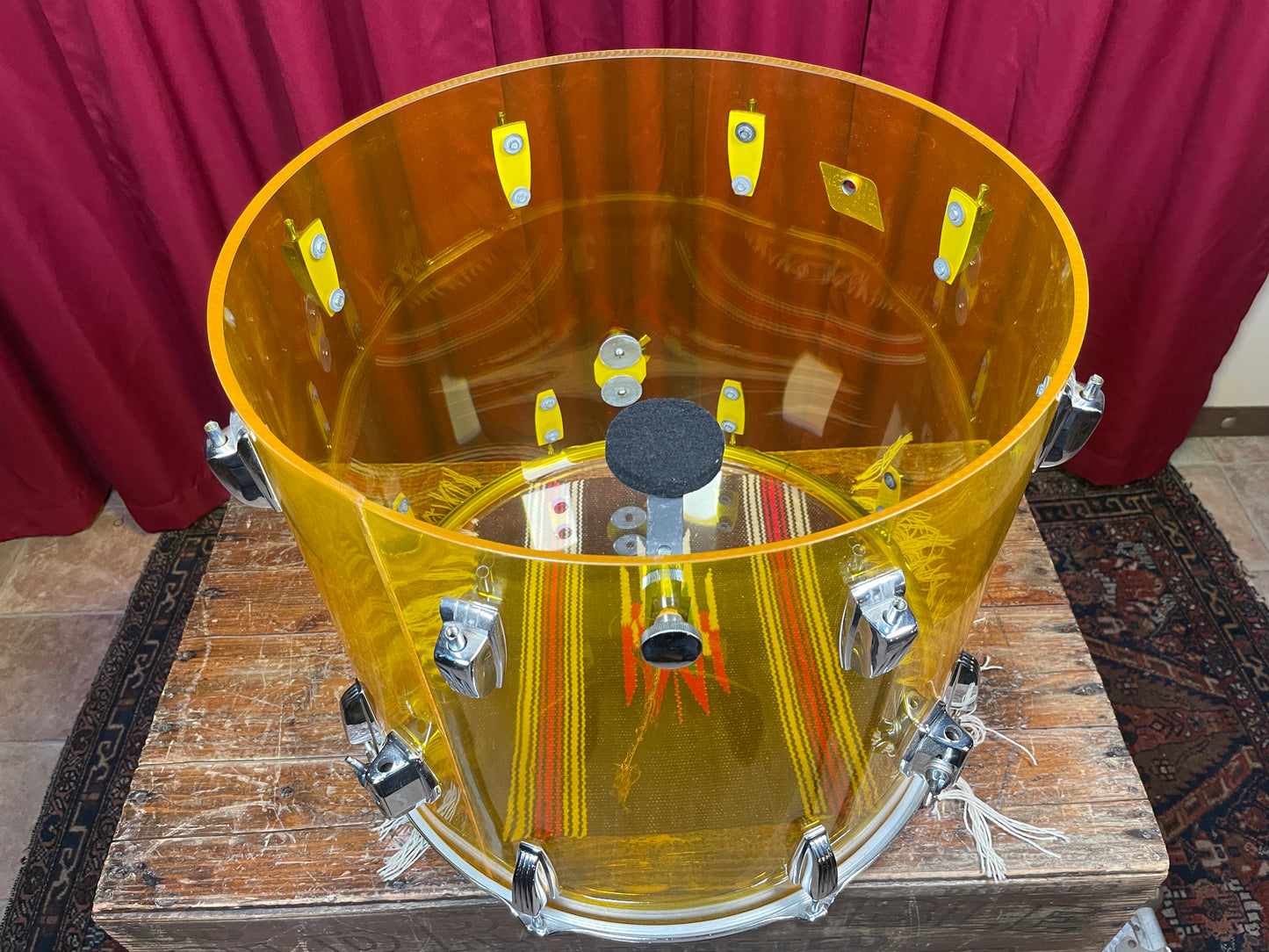 1970s Ludwig Yellow Vistalite Drum Set 24/13/14/16/18 w/ 5x14 Snare Drum