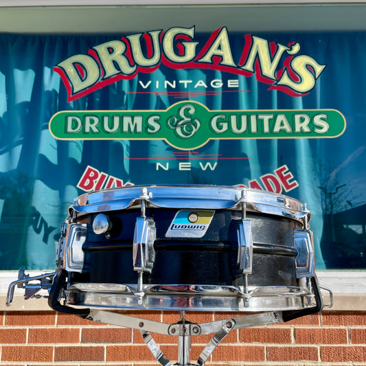 1970s Ludwig 5x14 Super Sensitive No. 410 Snare Drum Painted Black