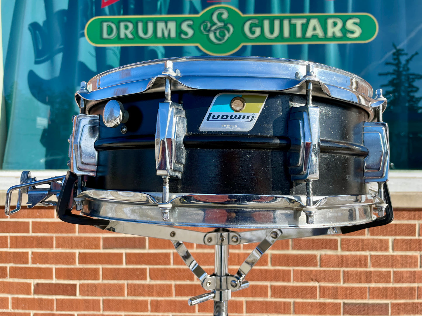 1970s Ludwig 5x14 Super Sensitive No. 410 Snare Drum Painted Black