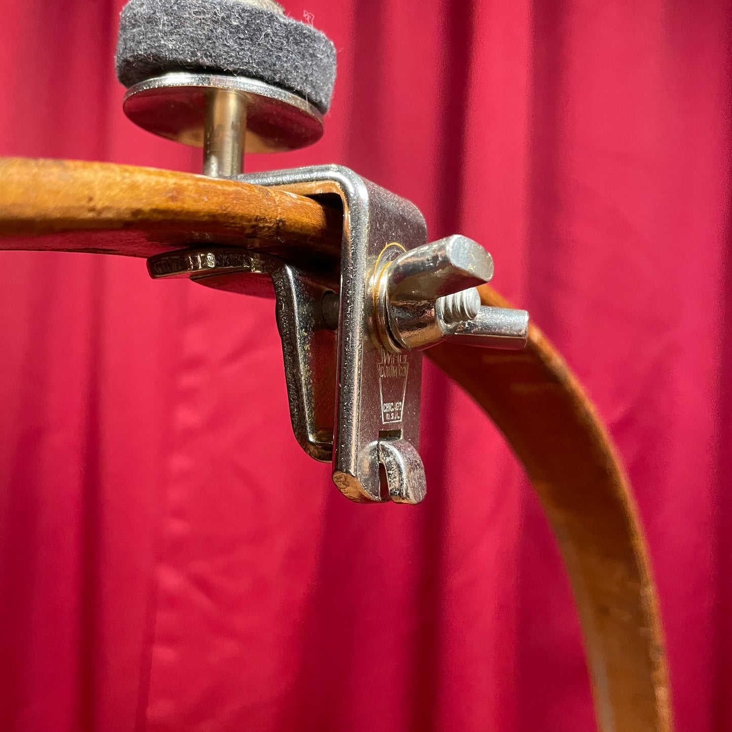 1940s-1950s WFL No. 1379 Brush Cymbal Holder Ludwig Hoop Mounted Clamp Ludwig