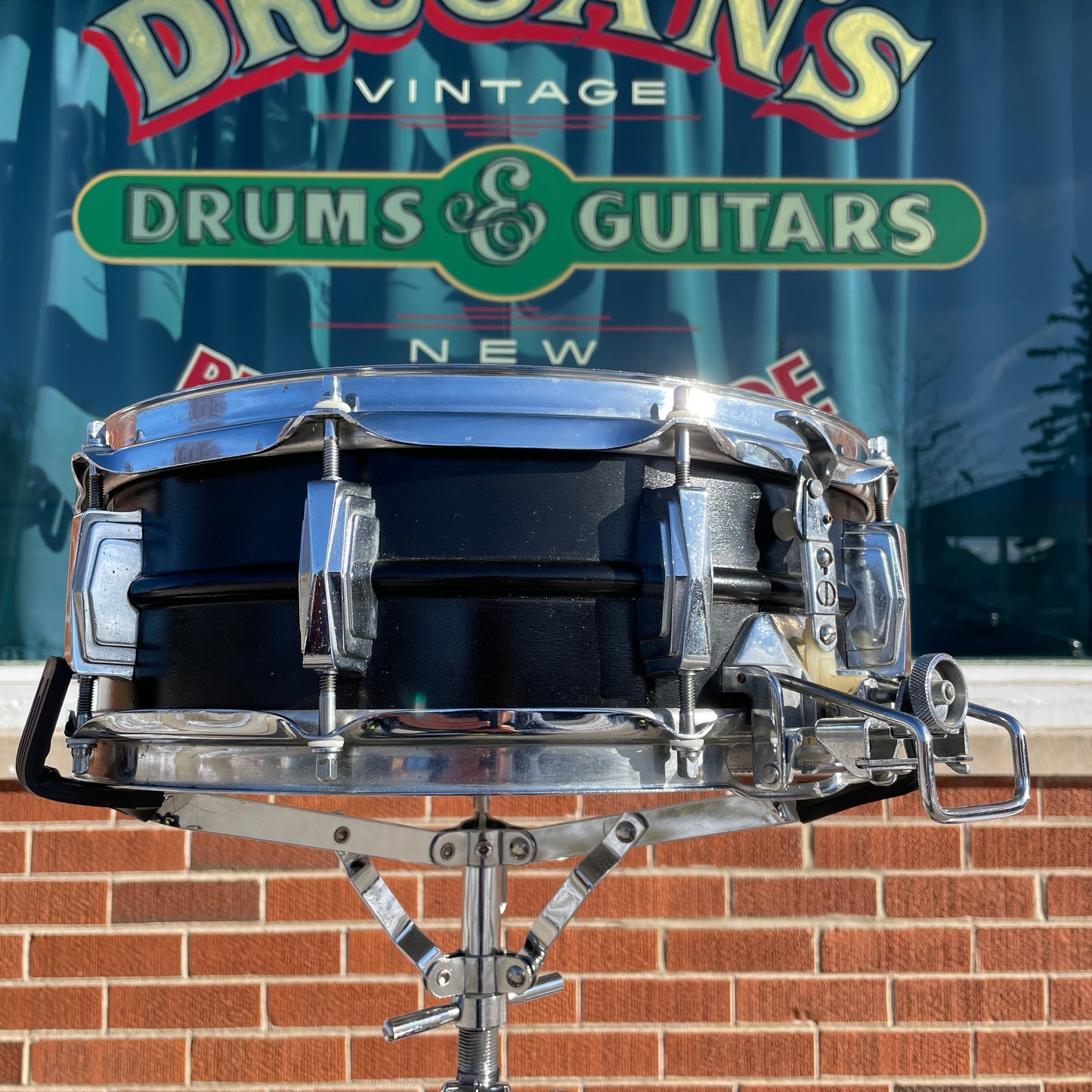 1970s Ludwig 5x14 Super Sensitive No. 410 Snare Drum Painted Black