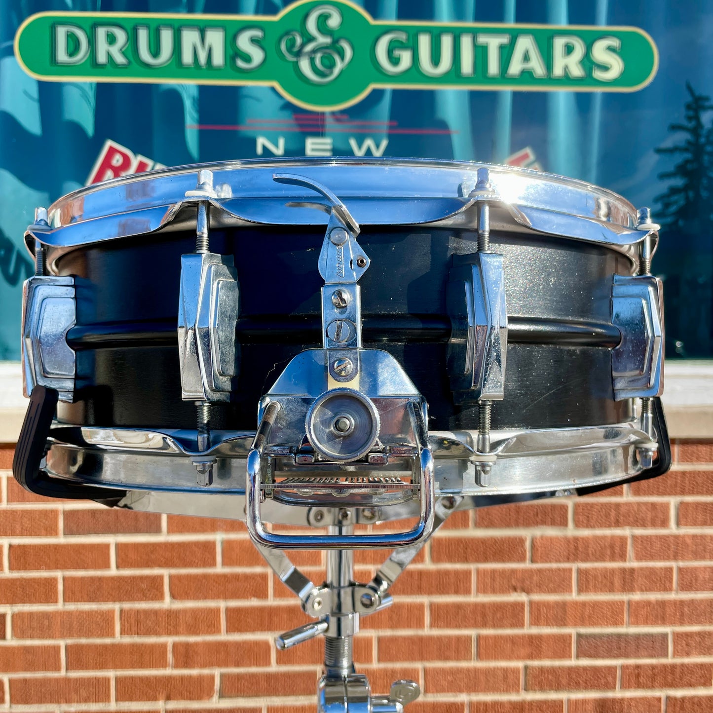 1970s Ludwig 5x14 Super Sensitive No. 410 Snare Drum Painted Black