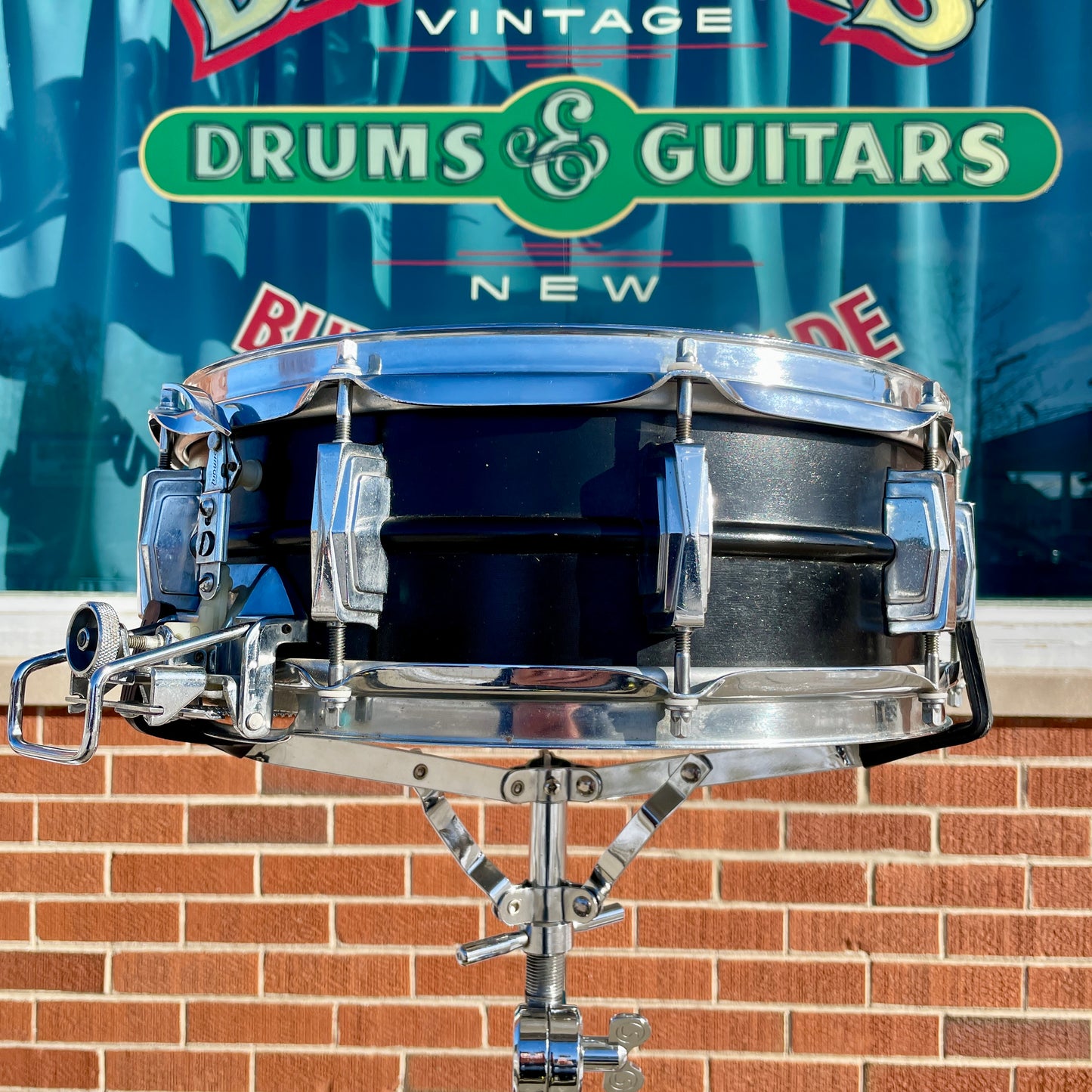 1970s Ludwig 5x14 Super Sensitive No. 410 Snare Drum Painted Black