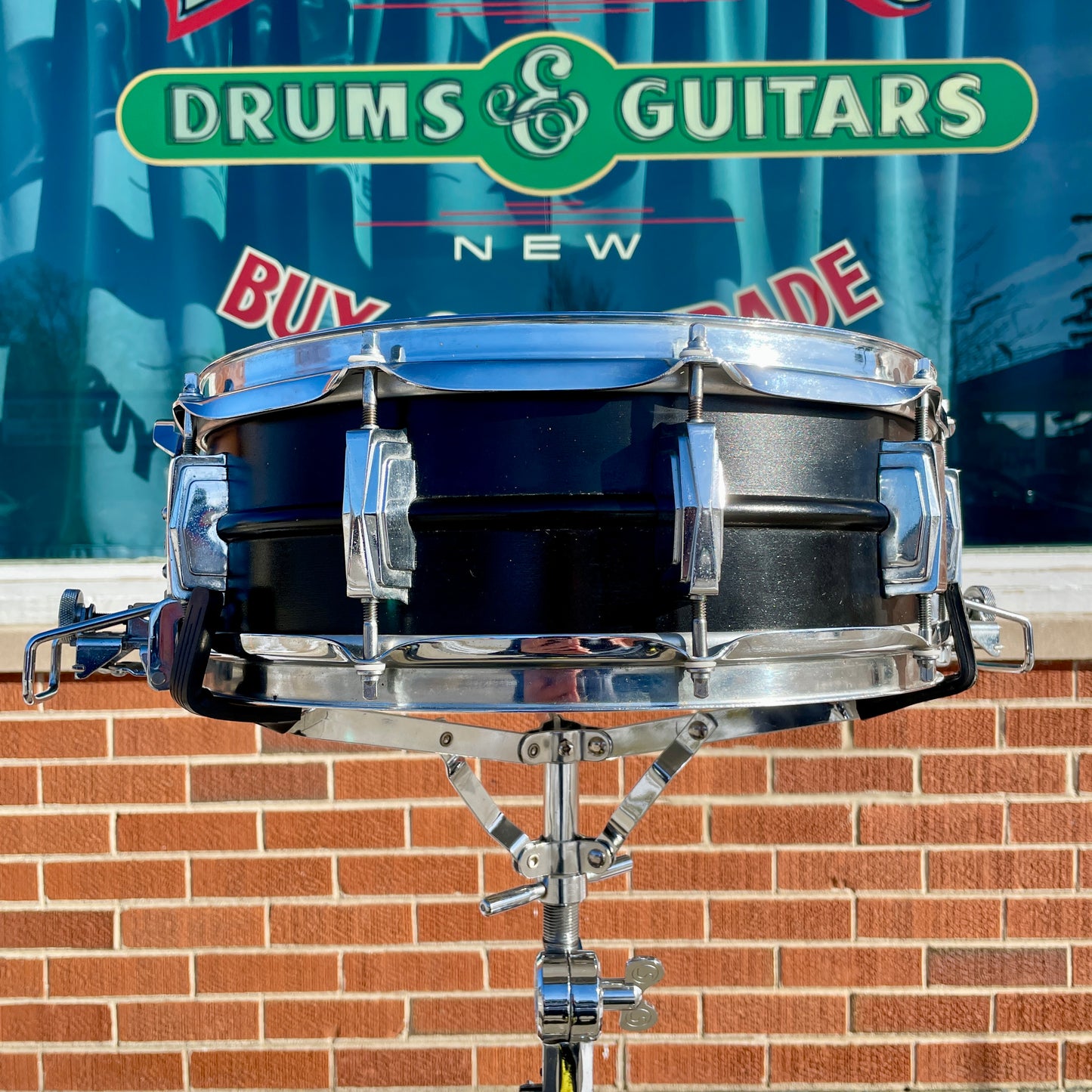 1970s Ludwig 5x14 Super Sensitive No. 410 Snare Drum Painted Black