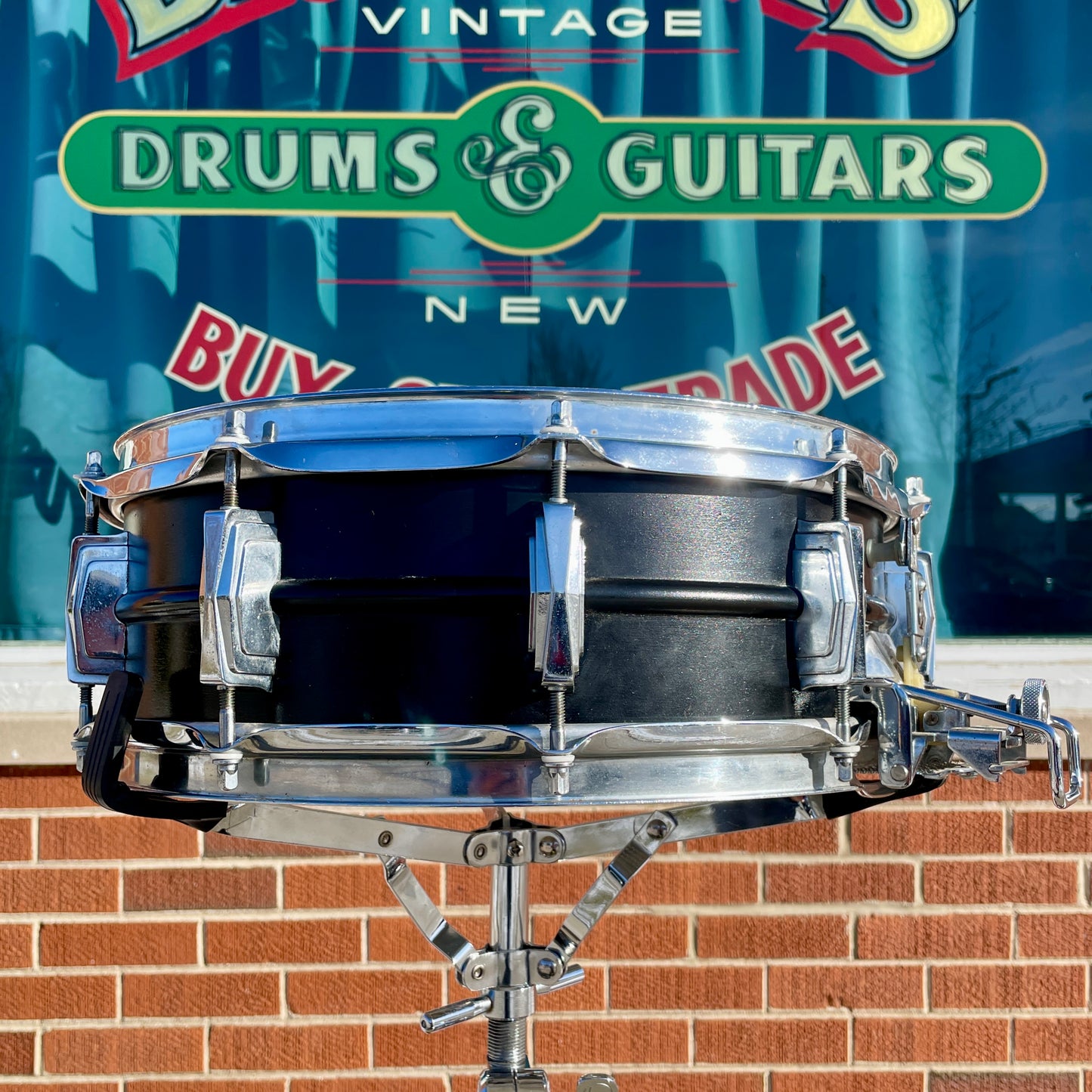 1970s Ludwig 5x14 Super Sensitive No. 410 Snare Drum Painted Black