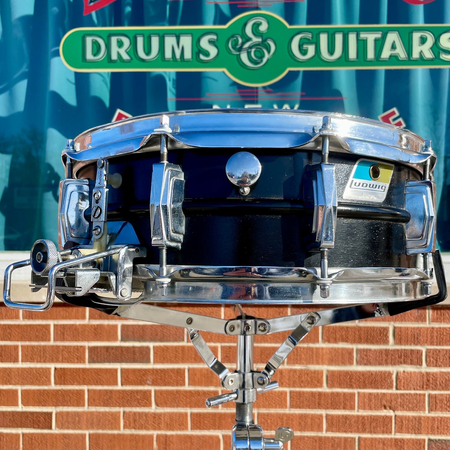 1970s Ludwig 5x14 Super Sensitive No. 410 Snare Drum Painted Black