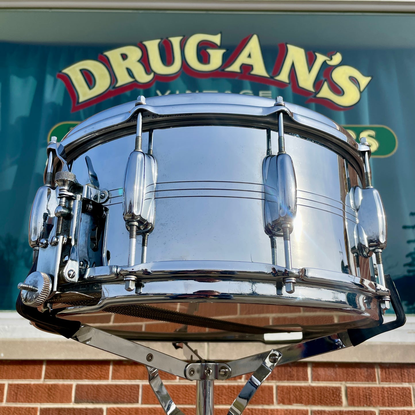 1960s Slingerland 6.5x14 Super Sound King No. 121 Snare Drum COB Chrome Over Brass