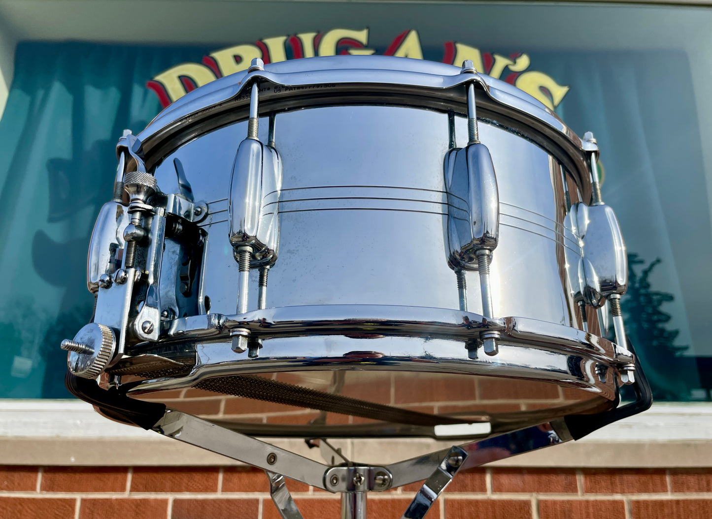 1960s Slingerland 6.5x14 Super Sound King No. 121 Snare Drum COB Chrome Over Brass