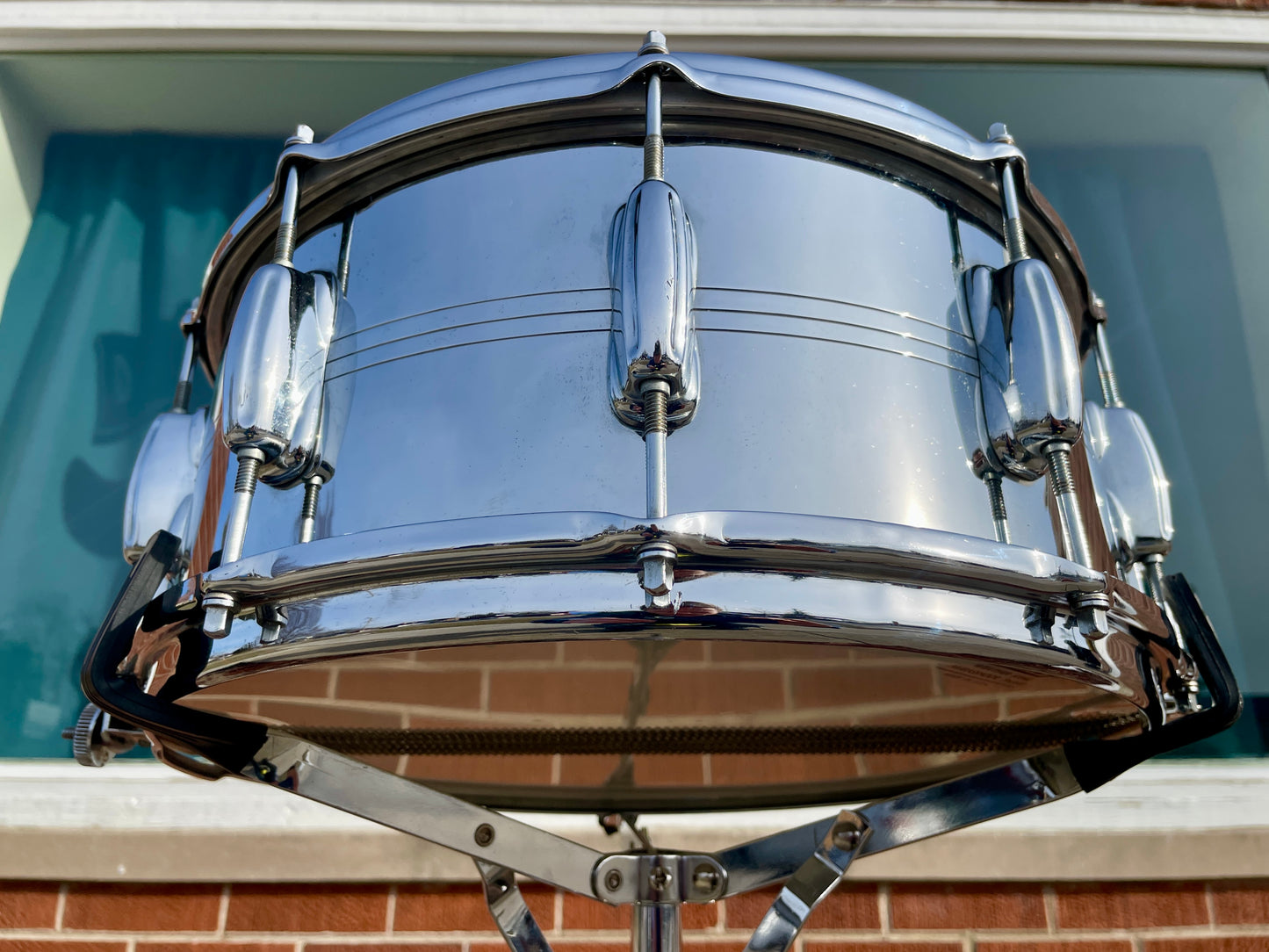 1960s Slingerland 6.5x14 Super Sound King No. 121 Snare Drum COB Chrome Over Brass