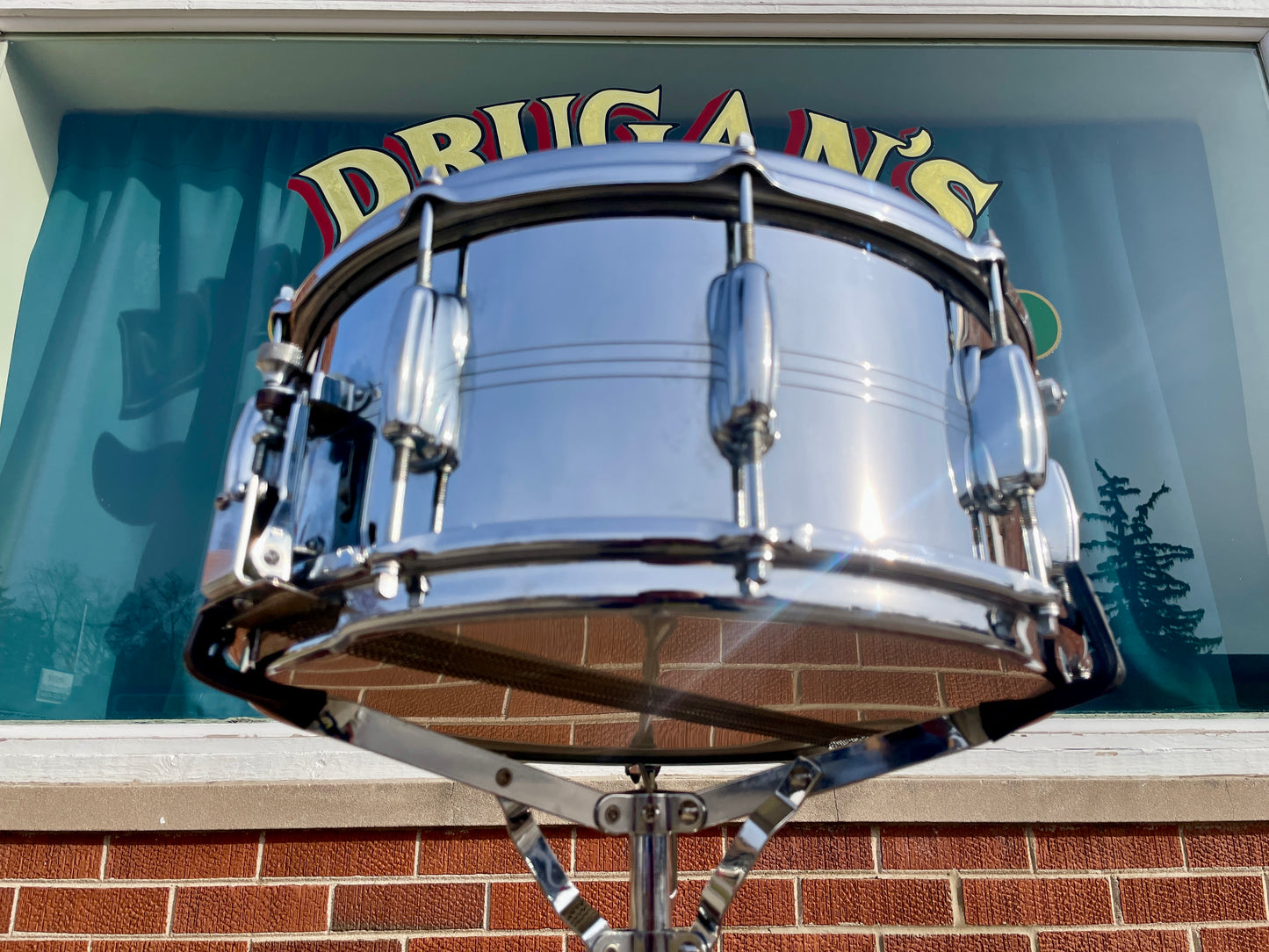 1960s Slingerland 6.5x14 Super Sound King No. 121 Snare Drum COB Chrome Over Brass