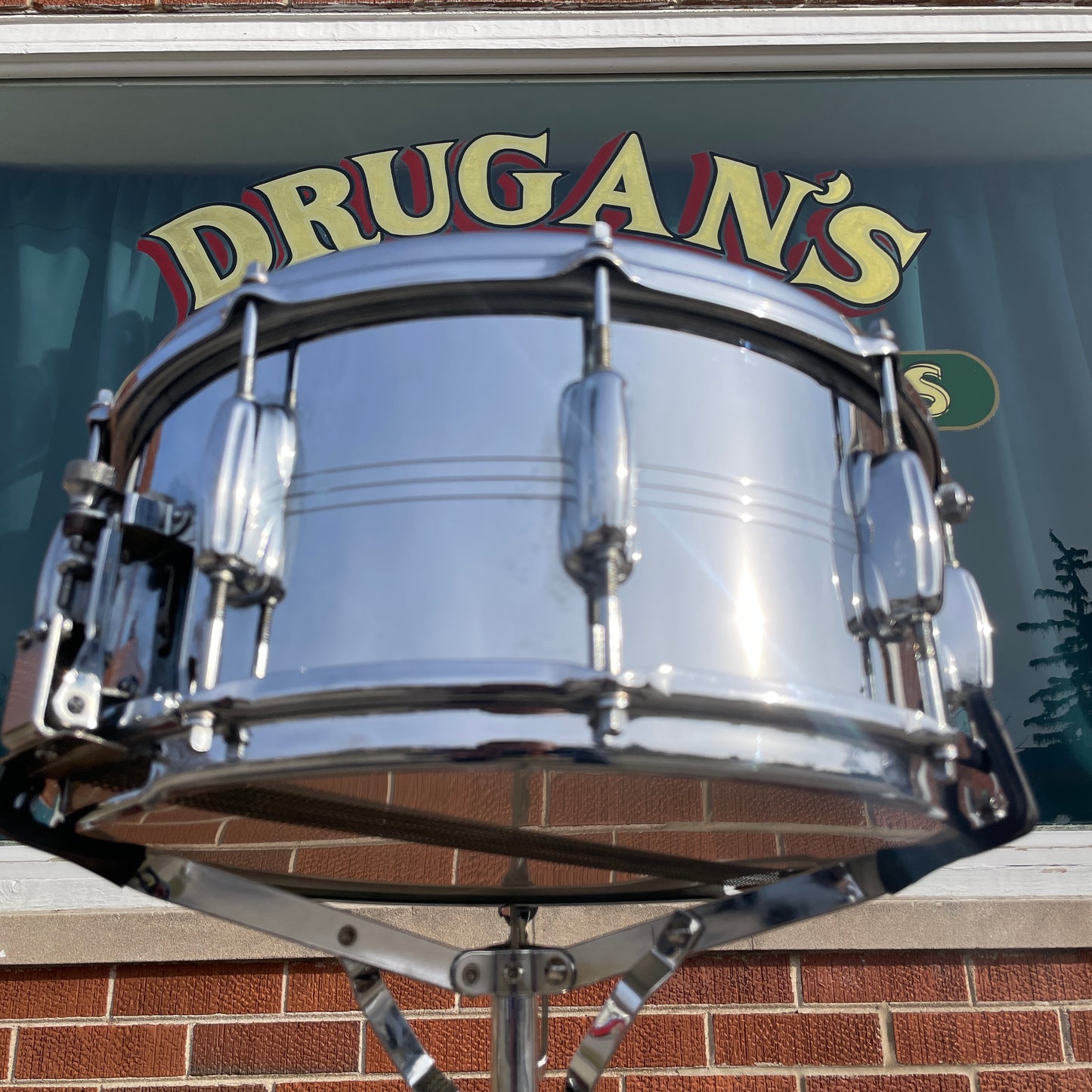 1960s Slingerland 6.5x14 Super Sound King No. 121 Snare Drum COB Chrome Over Brass