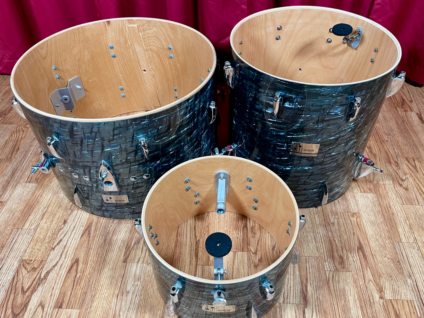 1960s Sonor Teardrop Drum Set Slate/Black Diamond Pearl 20/13/16