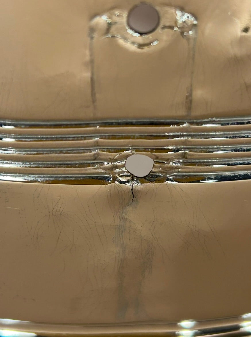 1970s Rogers 6.5x14 Chrome Over Brass Dynasonic Snare Drum