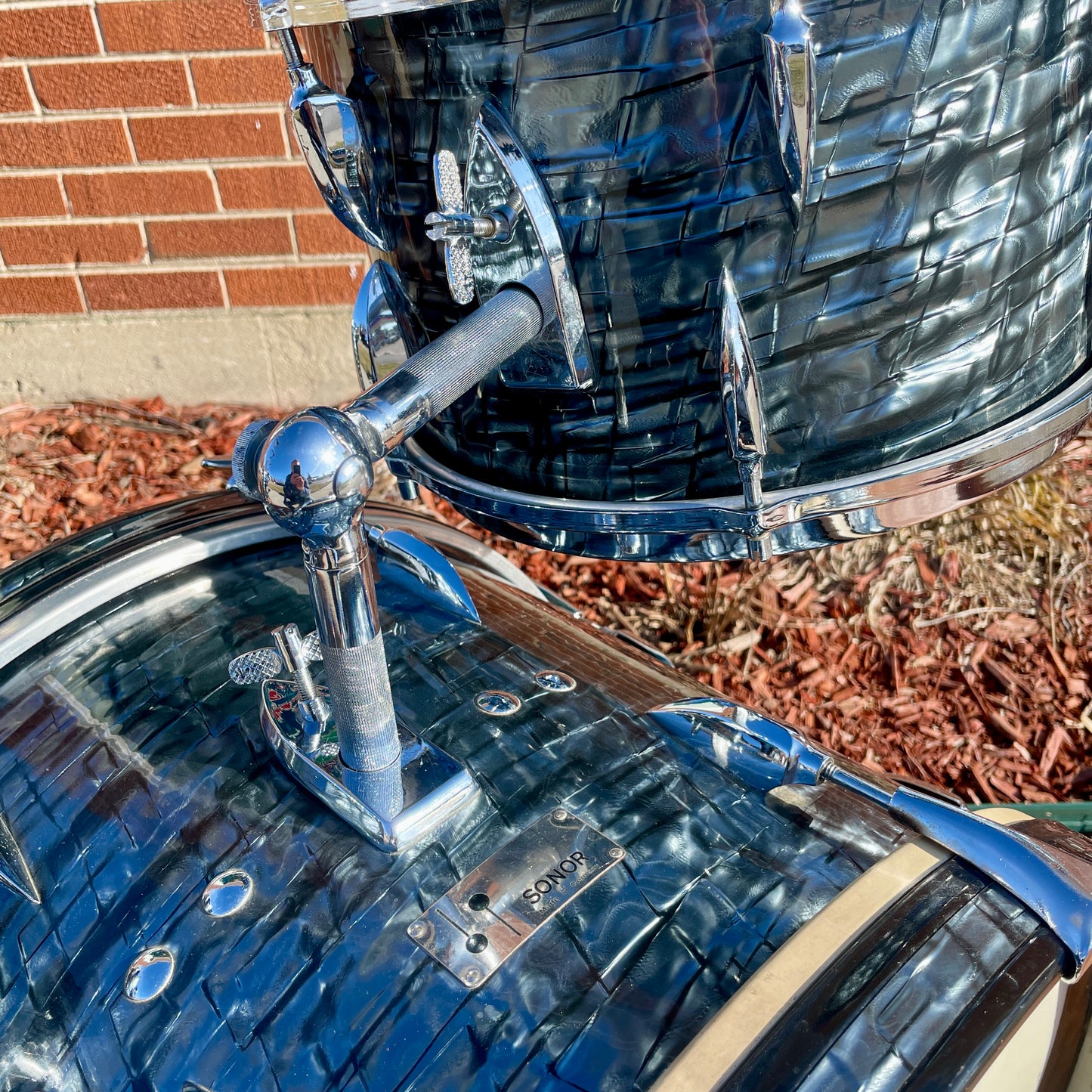 1960s Sonor Teardrop Drum Set Slate/Black Diamond Pearl 20/13/16