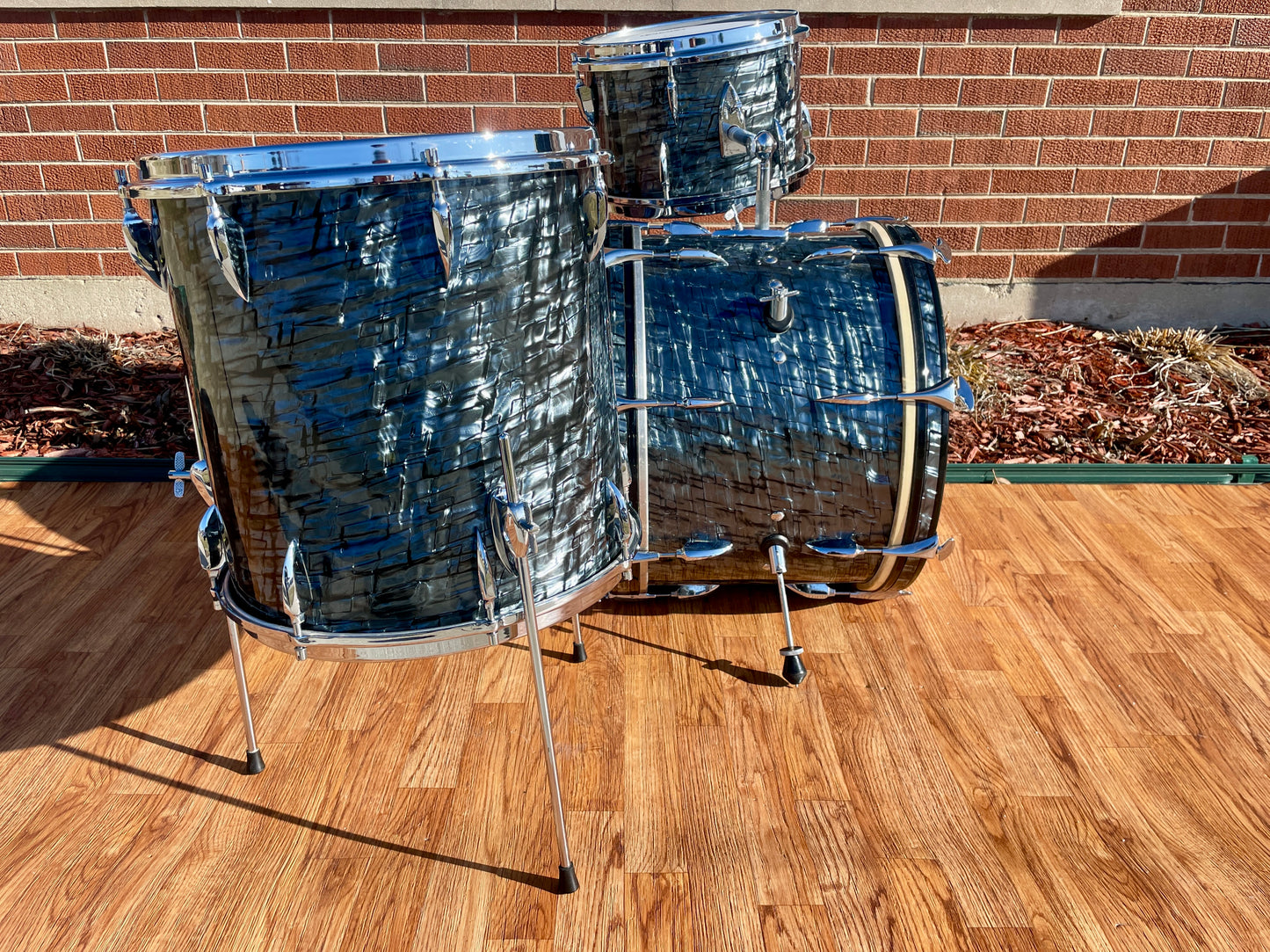 1960s Sonor Teardrop Drum Set Slate/Black Diamond Pearl 20/13/16