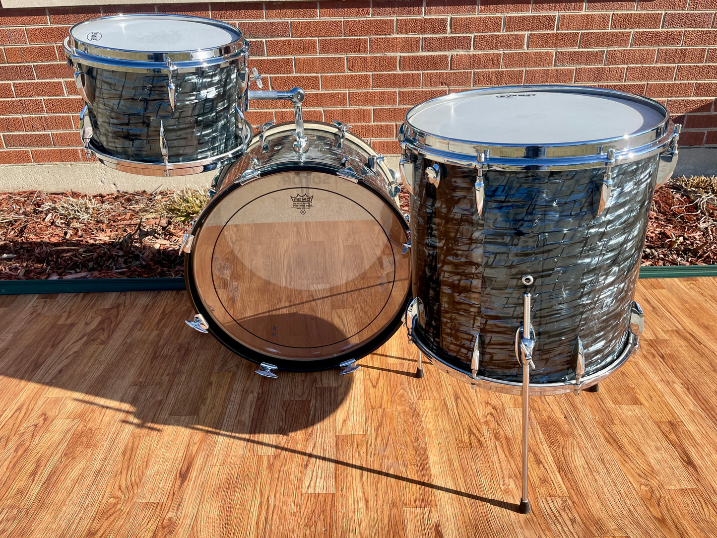 1960s Sonor Teardrop Drum Set Slate/Black Diamond Pearl 20/13/16